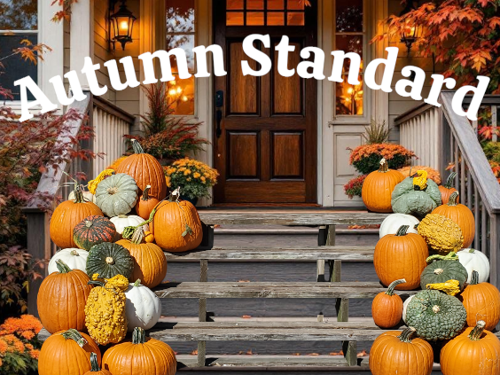 Fall Porch Pumpkin Arrangements