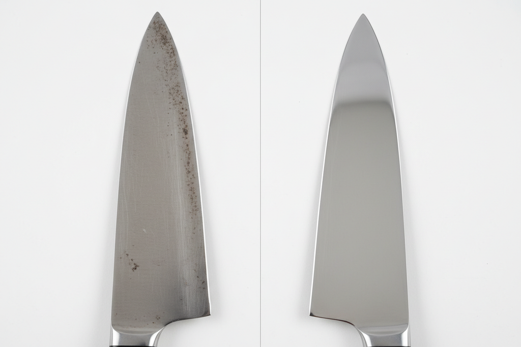 Kitchen blade before and after